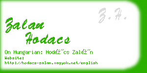 zalan hodacs business card